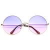 Paris Jackson Style Oversized Metal Round Split Tint Sunglasses