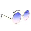 Paris Jackson Style Oversized Metal Round Split Tint Sunglasses
