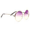 Rosie Huntington-Whiteley Style Round Split Tint Sunglasses