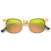 Peyton All Metal Mirror Lens Half Frame Sunglasses