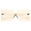 Declo Oversized Rimless Square Aviator Clear Frame Clear Glasses
