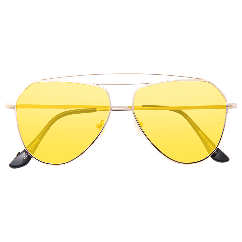 Bellair Flat Lens Color Tint Aviator Sunglasses